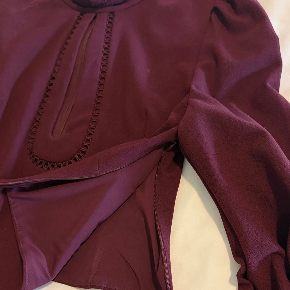 Zimmerman Women's Lace-Trim Blouse - Burgundy - Picture 2 of 5